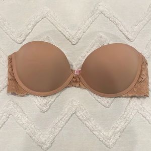 Strapless Push Up Bra Tan Nude 36B